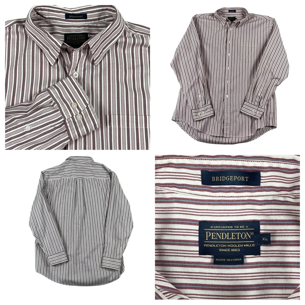 Pendleton Bridgeport Striped‎ Cotton Long Sleeve Button Down XL